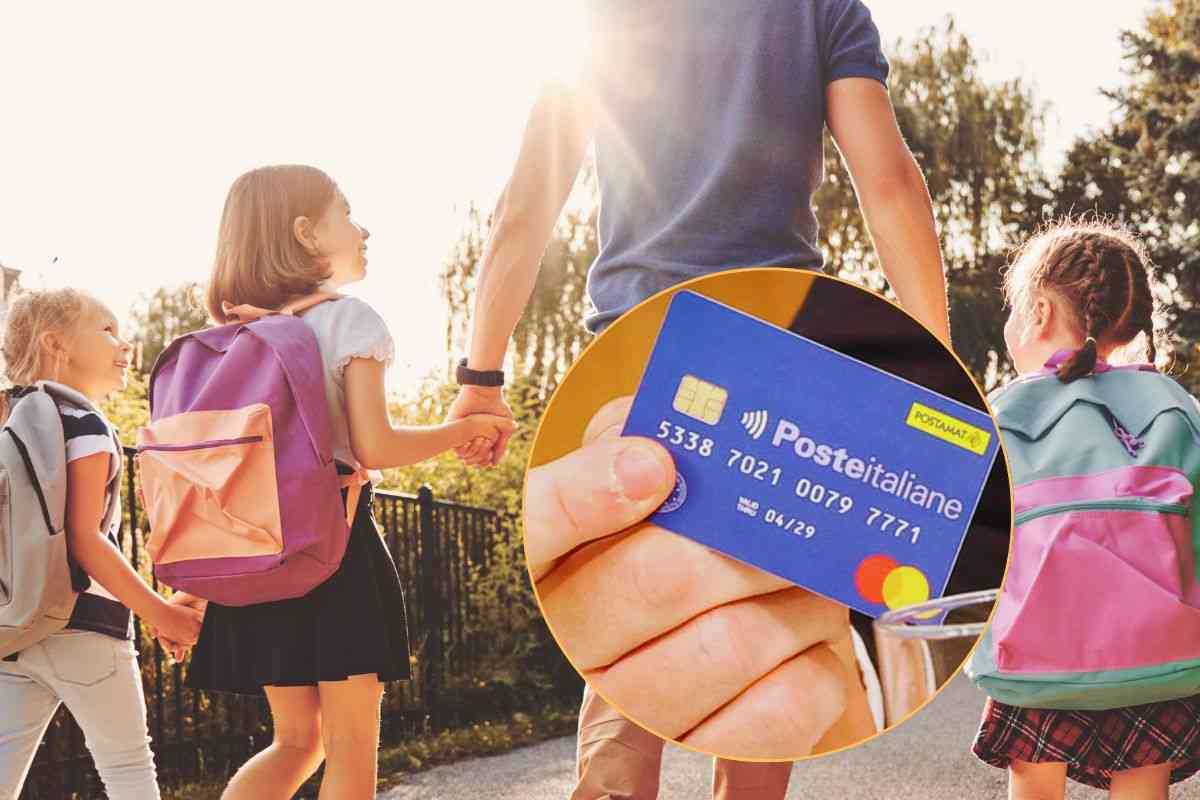 Papà accompagna i figli a scuola